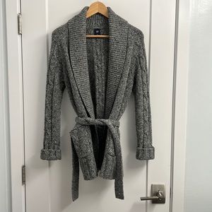 Gap Wool Belted Sweater Coat Cardigan Marled Size S